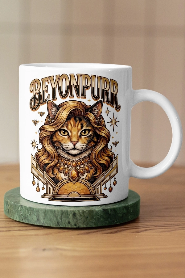 Beyoncé - Beyonpurr Kedi Pop Tasarım Kupa - Versiyon 2
