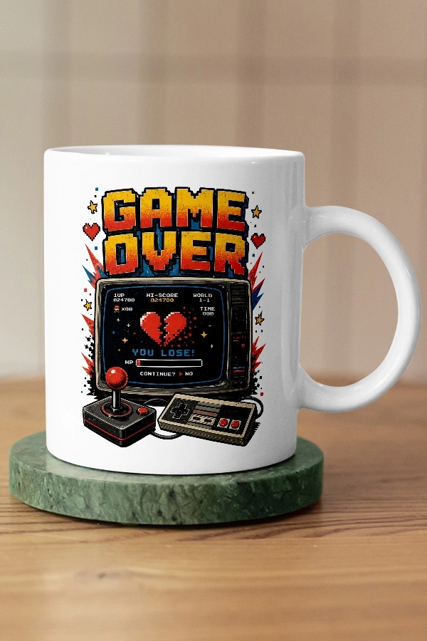 Game Over You Lose Piksel Art Tasarım Kupa