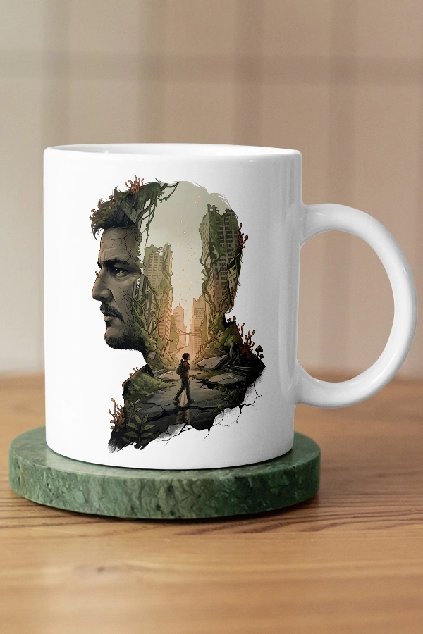 Joel Silüet ve Ellie Tasarımlı The Last of Us Fan Art Kupa