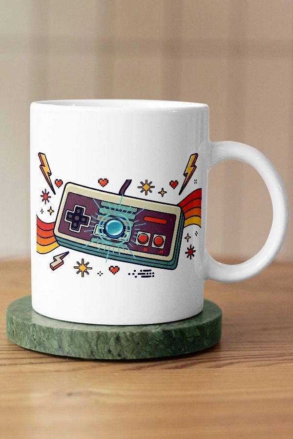 Retro Konsol Piksel Art Tasarım Kupa
