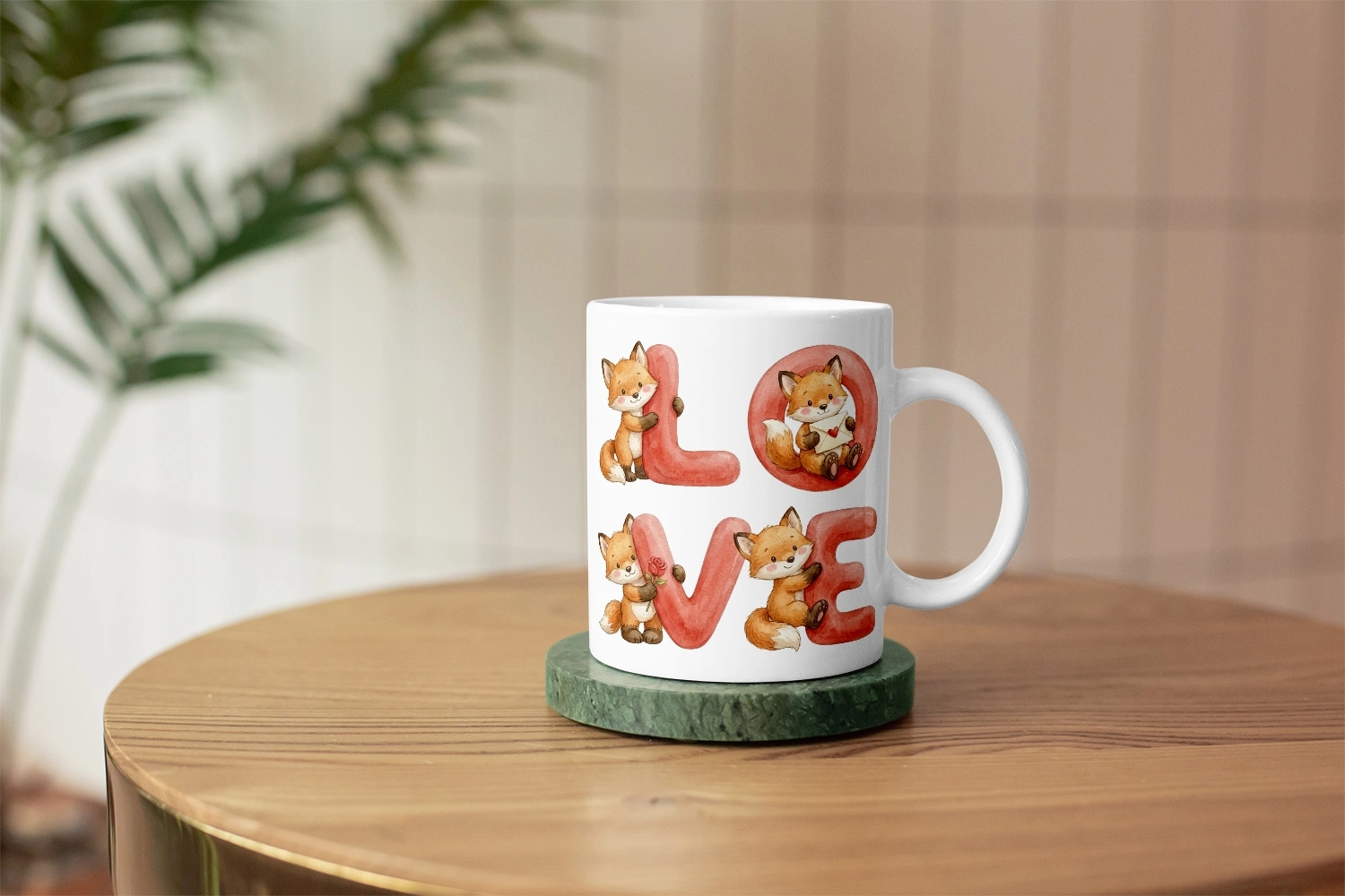 Tilki – LOVE Yazılı Sevgililer Günü Özel Tasarım Kupa