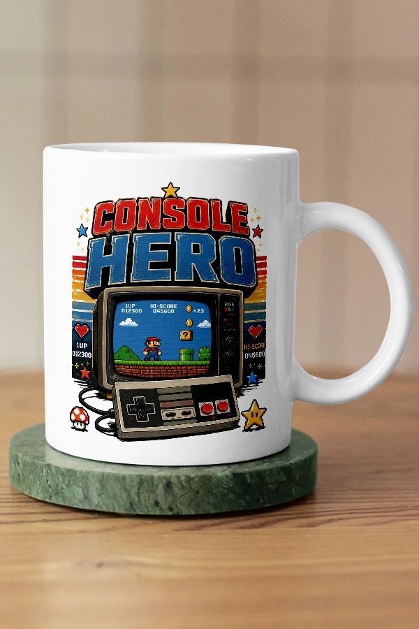 Console Hero Piksel Art Tasarım Kupa