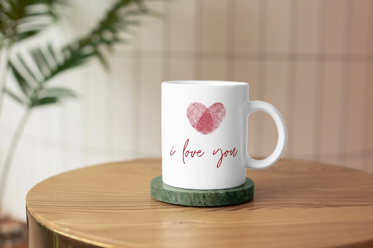 I Love You Kalp İzli Kupa – Sevgililer Günü Özel Tasarım Kupa