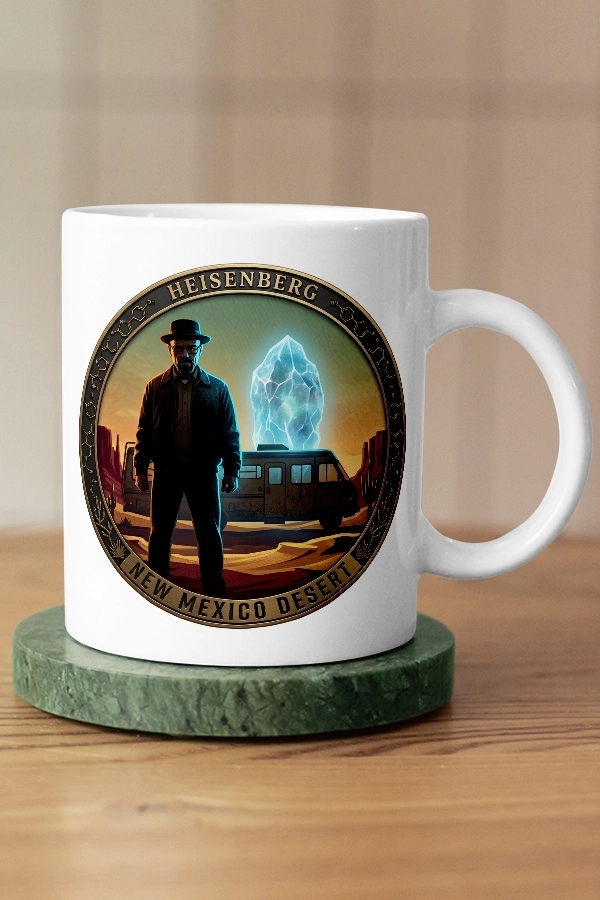 Breaking Bad Heisenberg & RV New Mexico Desert Fan Art Kupa 
