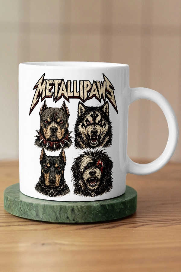 Metallica - Metallipaws Köpek Metal Tasarım Kupa - Versiyon 1