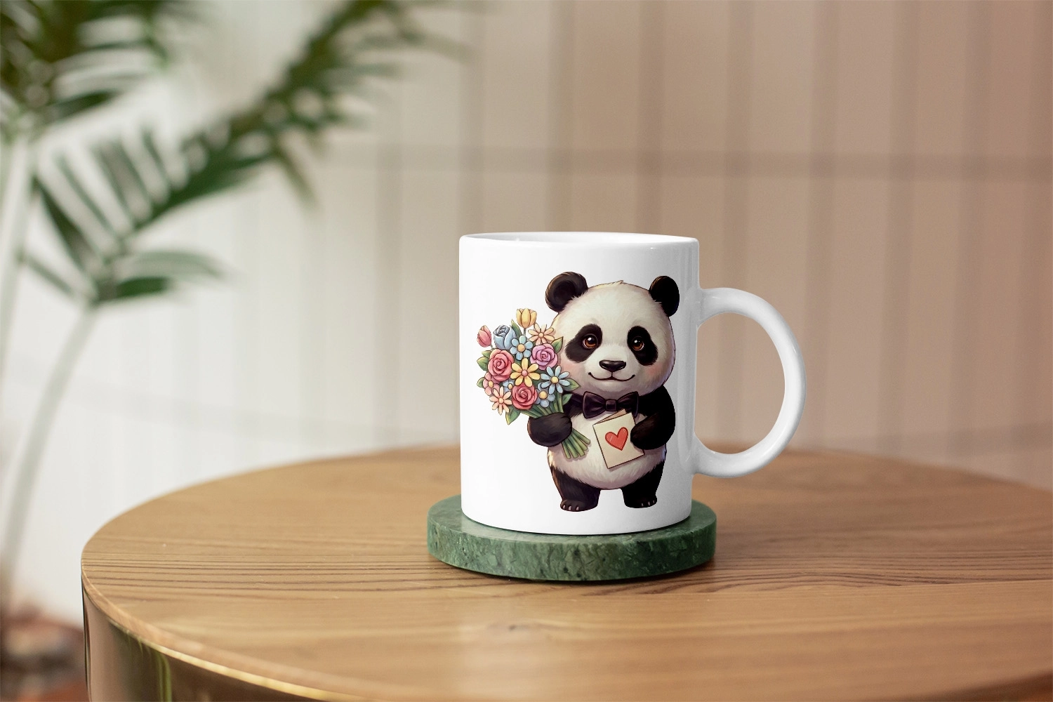 Panda – Kalpli Kartlı Kupa Tasarımı – Sevgililer Günü Özel (Erkek)