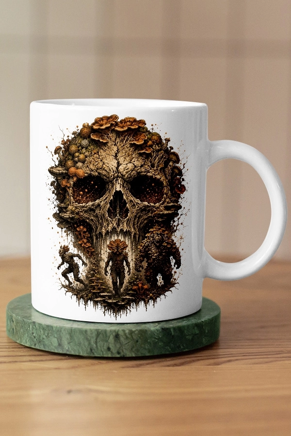 Kurukafa ve Clicker Zombi Tasarımlı The Last of Us Fan Art Kupa