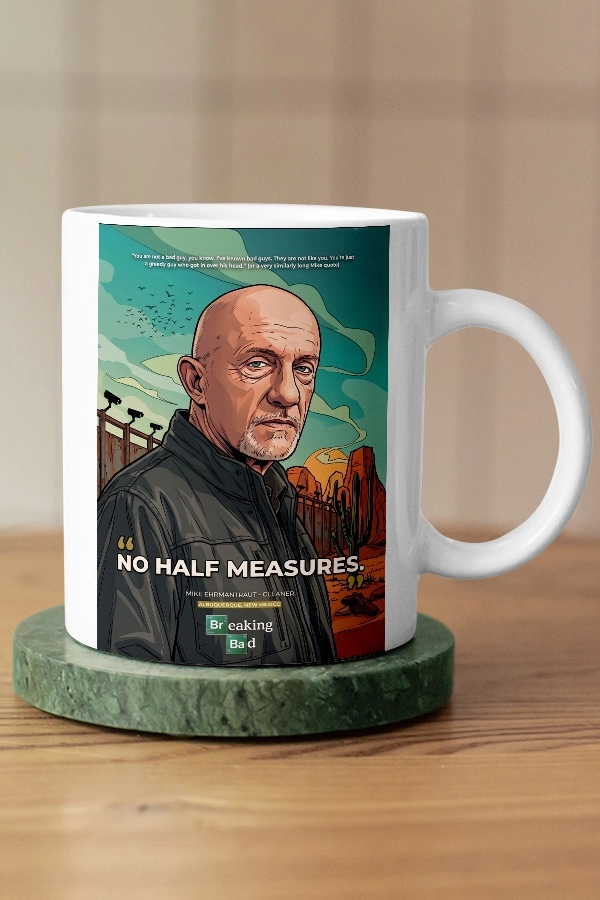 Breaking Bad Mike Ehrmantraut ’’No Half Measures’’ Fan Art Kupa 