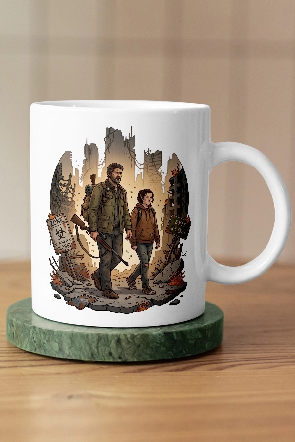 Karantina Bölgesi Joel ve Ellie The Last of Us Fan Art Kupa