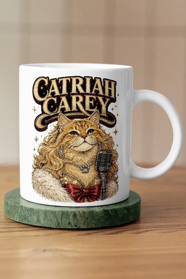 Mariah Carey - Catriah Carey Kedi Pop Tasarım Kupa - Versiyon 1