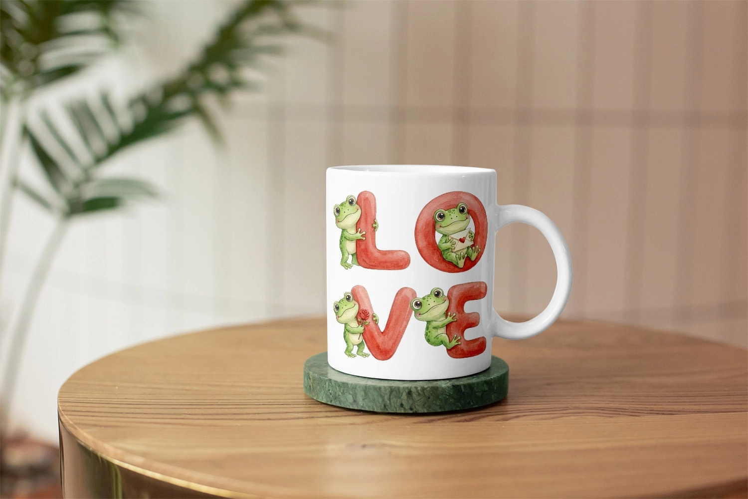 Kurbağa – LOVE Yazılı Sevgililer Günü Özel Tasarım Kupa