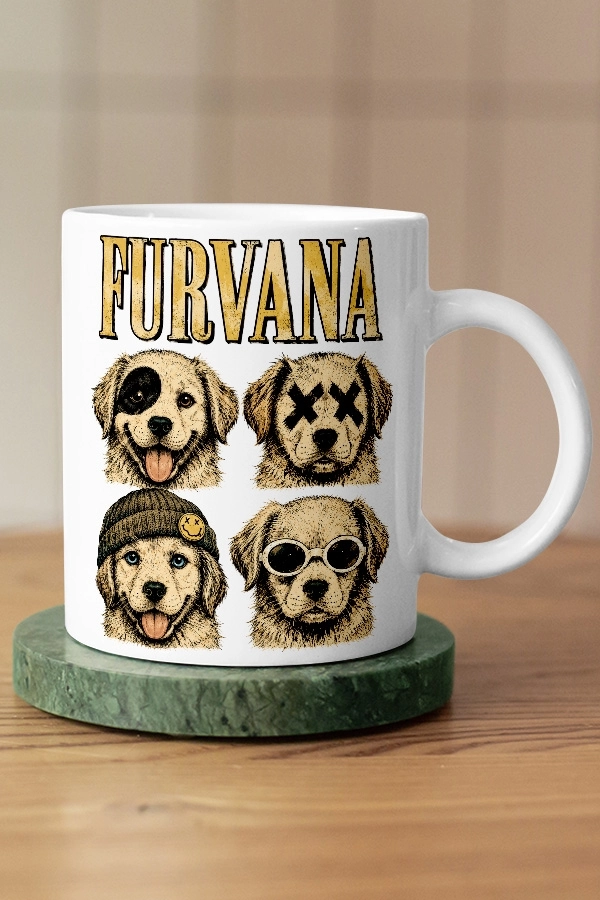Nirvana - Furvana Köpek Rock Tasarım Kupa - Versiyon 1