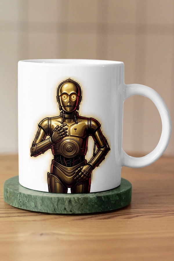 Star Wars C-3PO Altın Protokol Droidi Fan Art Kupa