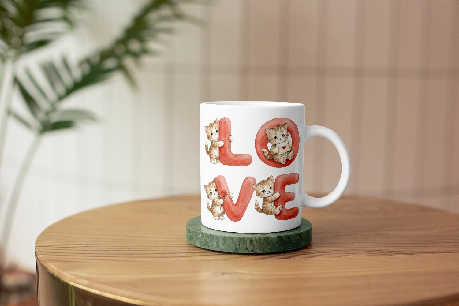 Sarman Kedi – LOVE Yazılı Sevgililer Günü Özel Tasarım Kupa