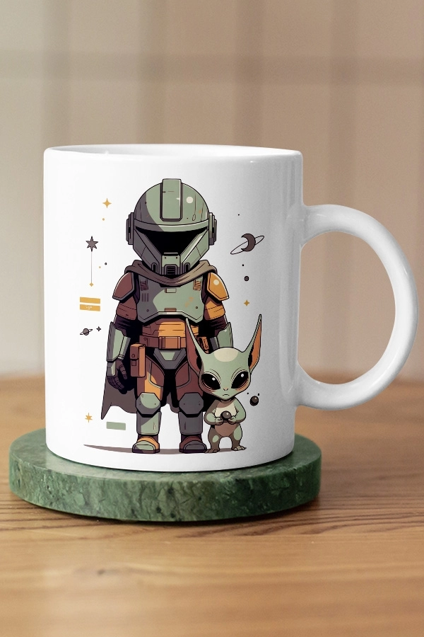 Star Wars The Mandalorian - Baby Yoda Grogu Fan Art Tasarım Kupo