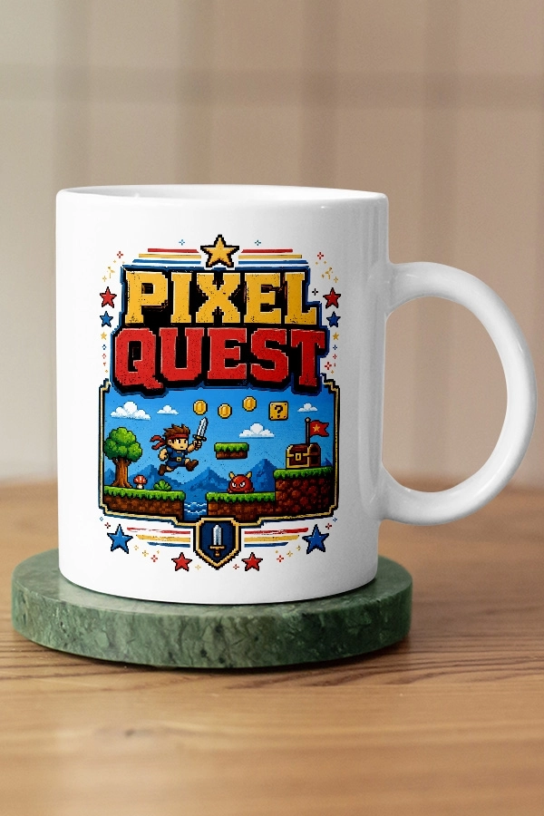 Pixel Quest Hero Piksel Art Tasarım Kupa 