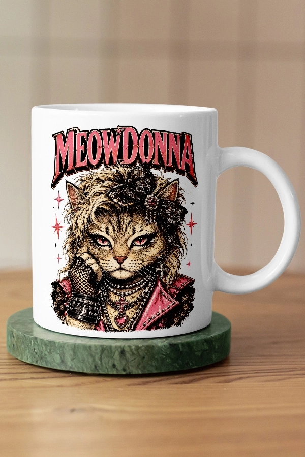 Madonna - Meowdonna Kedi Pop Tasarım Kupa - Versiyon 1