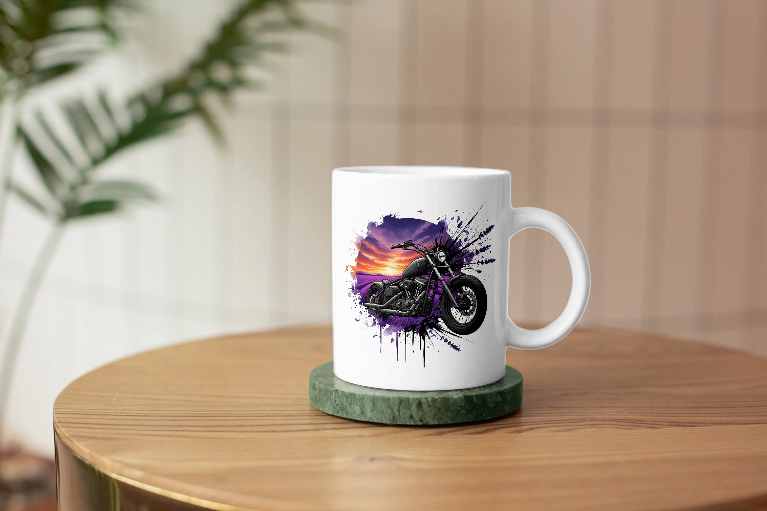 Lavanta Rüyası Sunset Sürüşü – Bobber Motor – Motosiklet Temalı Kupa