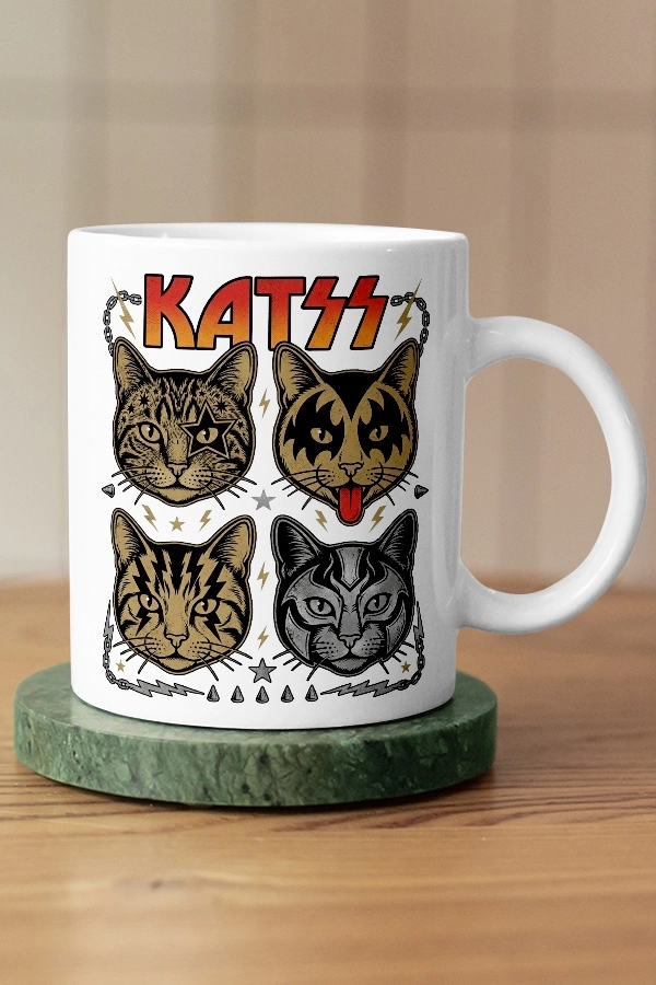 KISS - KATSS Kedi Rock Tasarım Kupa - Versiyon 2