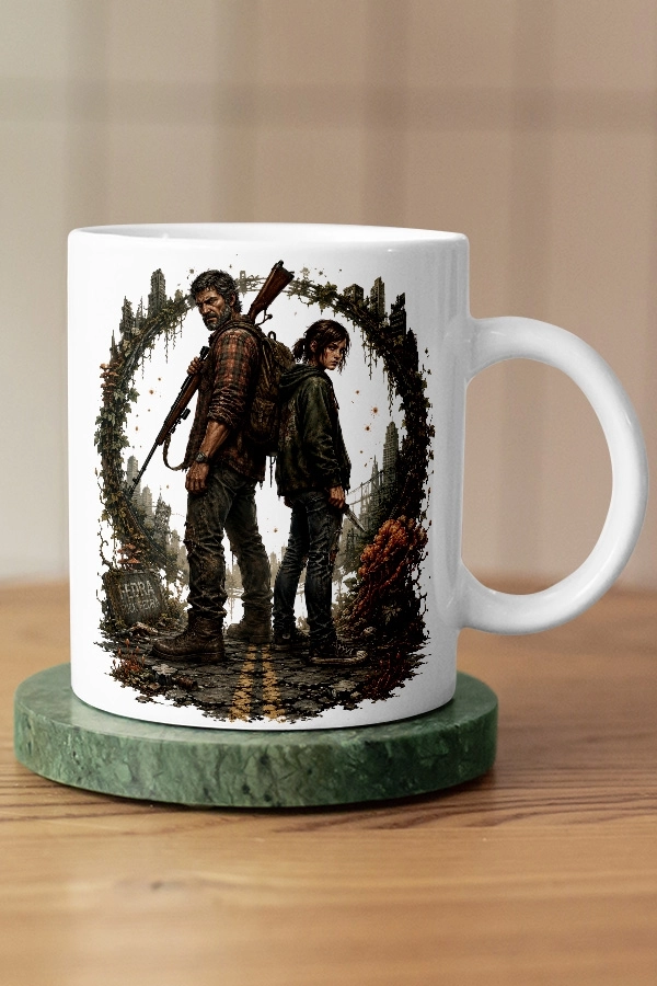 Joel ve Ellie Sırt Sırta The Last of Us Fan Art Kupa