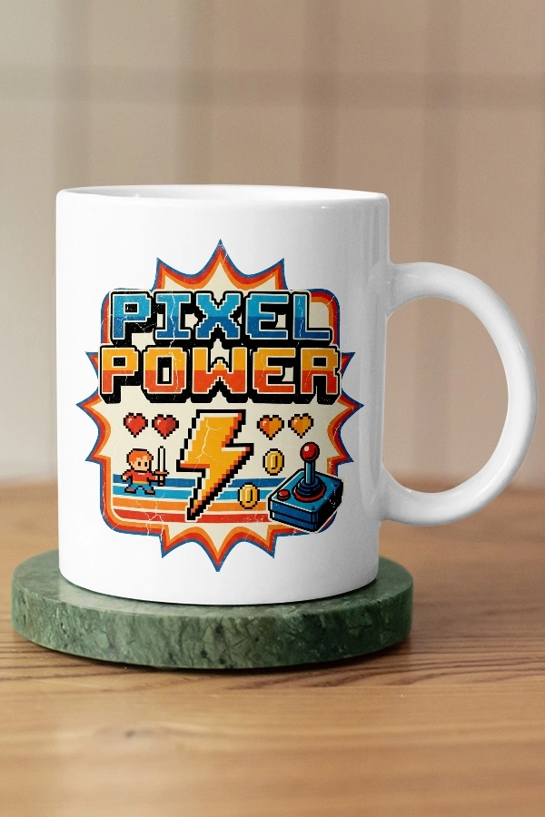 Pixel Power Piksel Art Tasarım Kupa