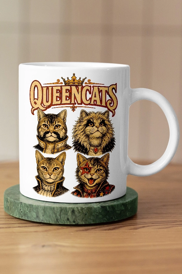 Queen - Queencats Kedi Rock Tasarım Kupa - Versiyon 1