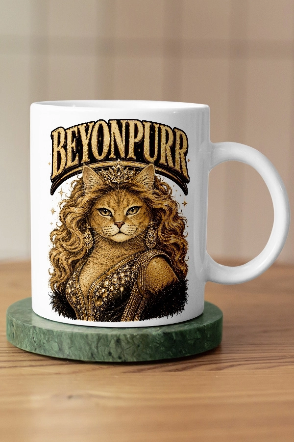 Beyoncé - Beyonpurr Kedi Pop Tasarım Kupa - Versiyon 1