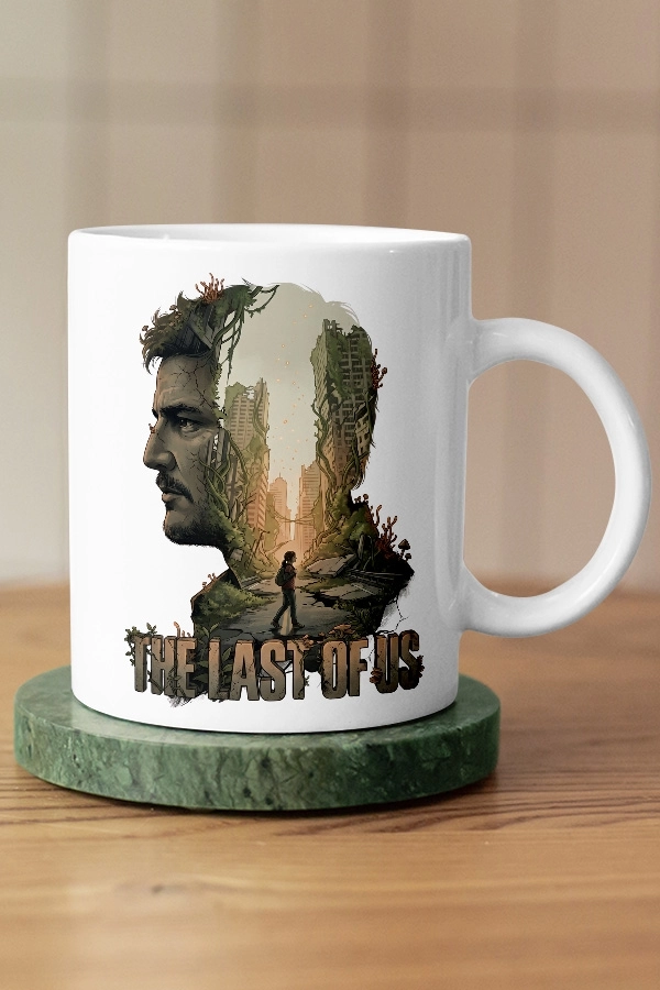 The Last of Us Yazılı Joel ve Ellie Silüet Fan Art Kupa