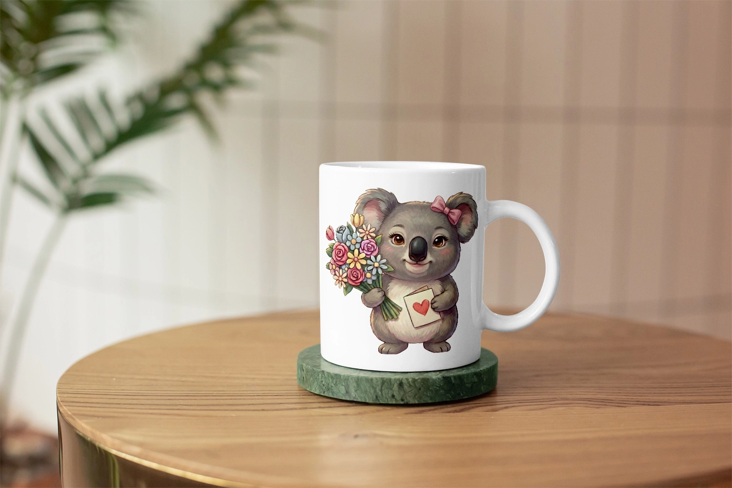 Koala - Kalpli Kartlı Kupa Tasarımı – Sevgililer Günü Özel (Dişi)
