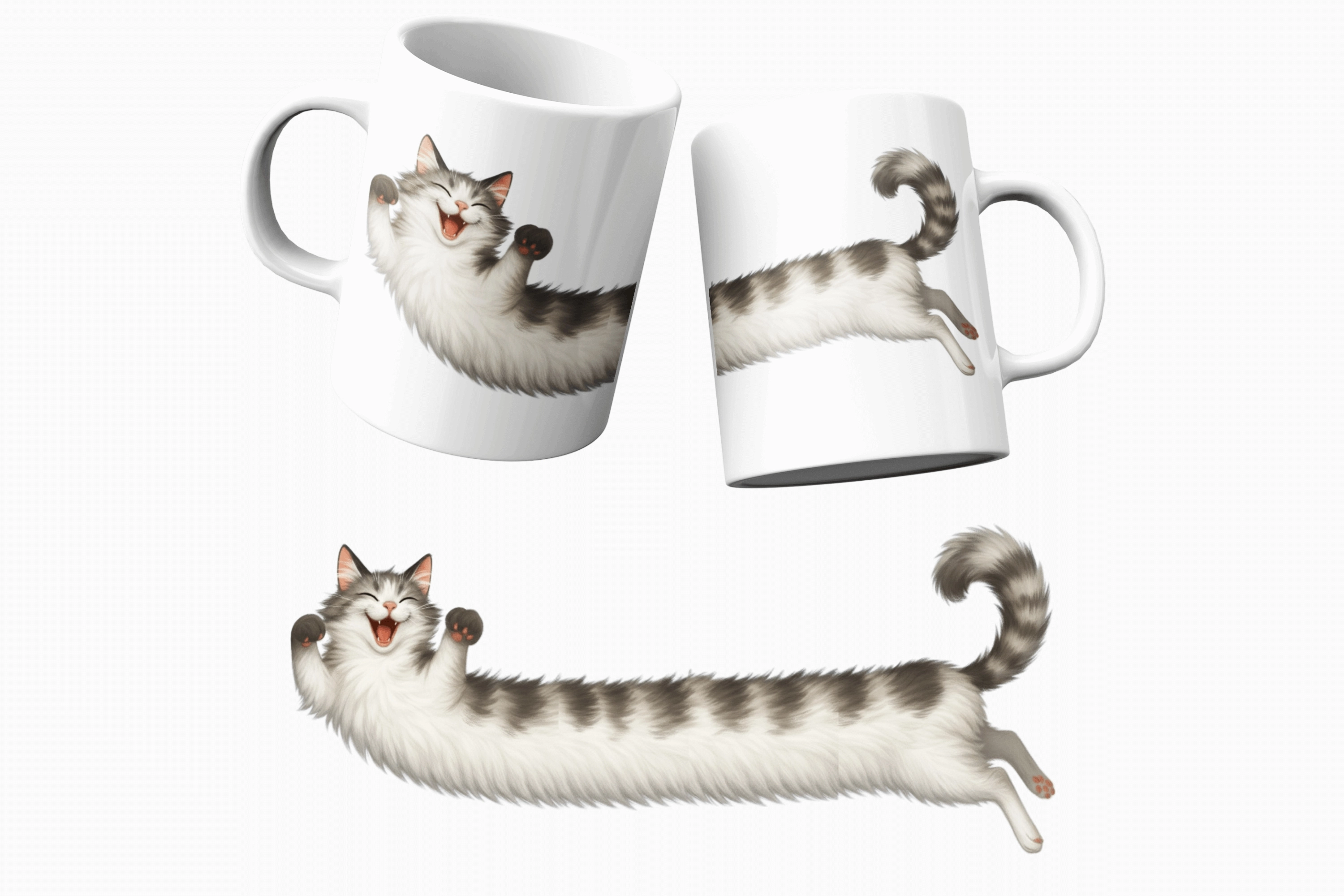 Kedi Sarmalı Temalı Kupa