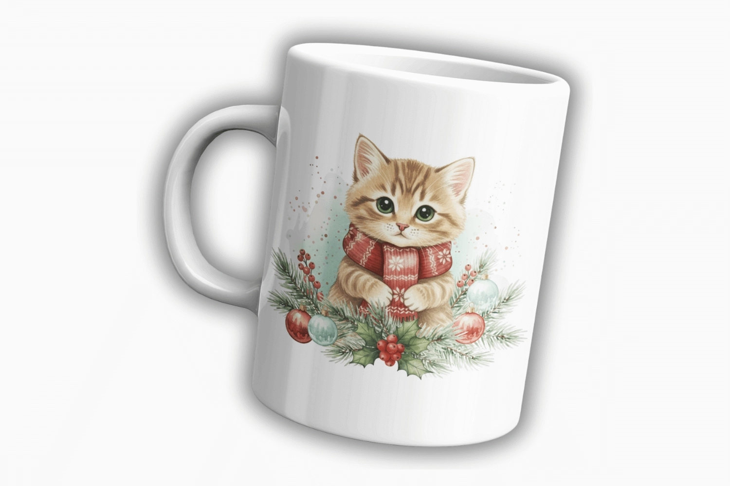 Yılbaşı Kedi Temalı Kupa