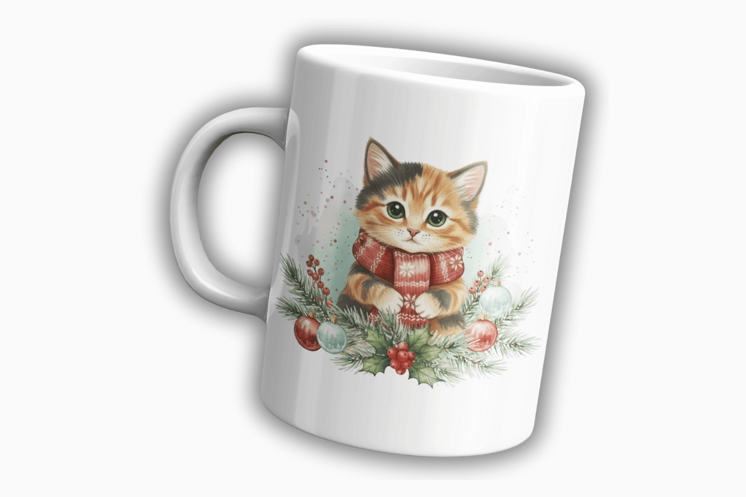 Yılbaşı Kedi Temalı Kupa