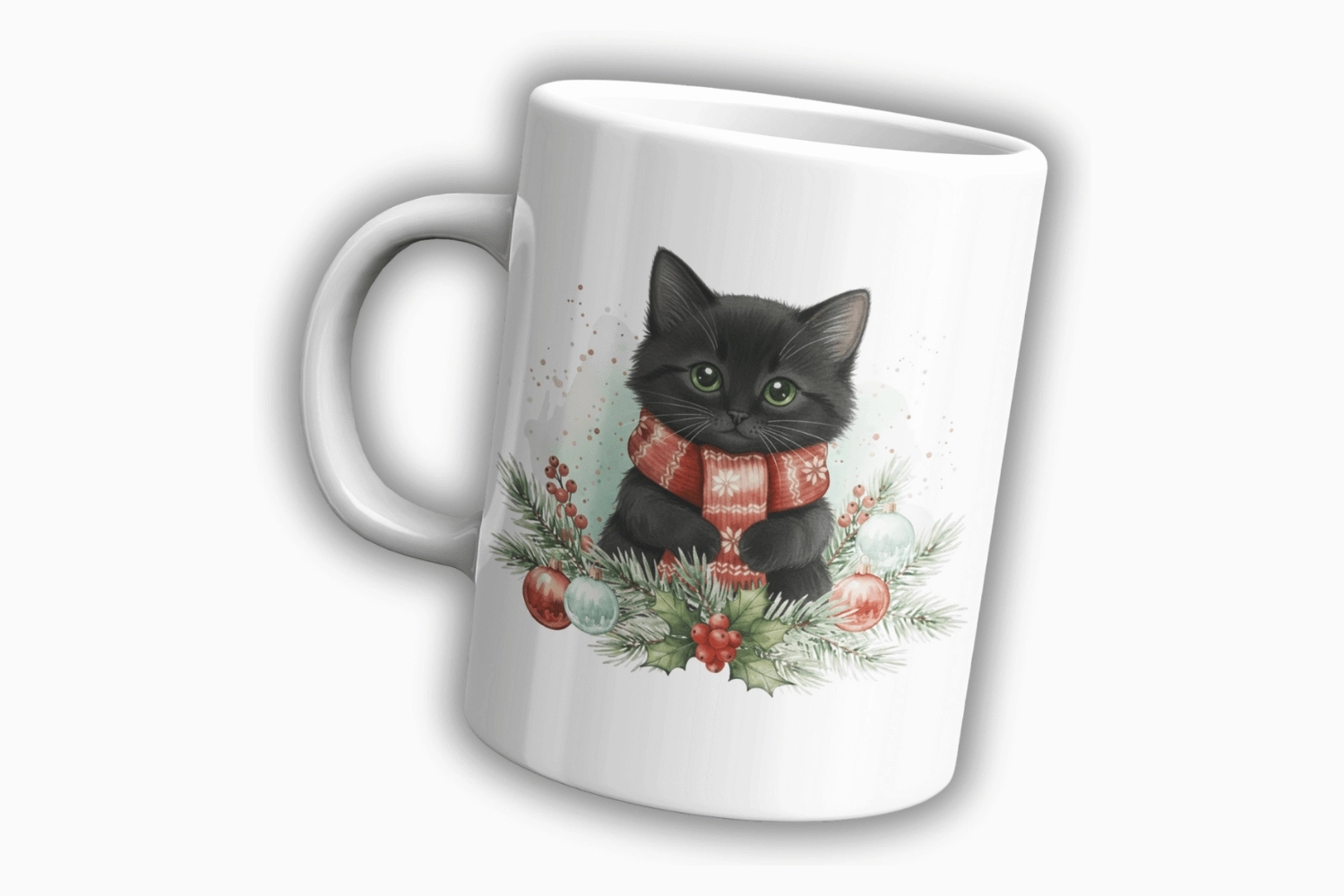 Yılbaşı Kedi Temalı Kupa