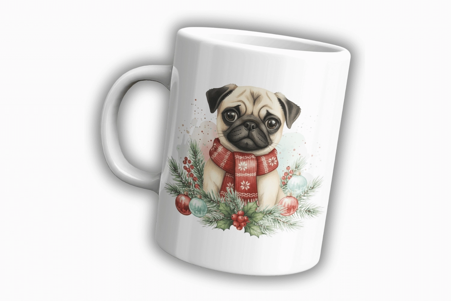 Yılbaşı Pug Temalı Kupa