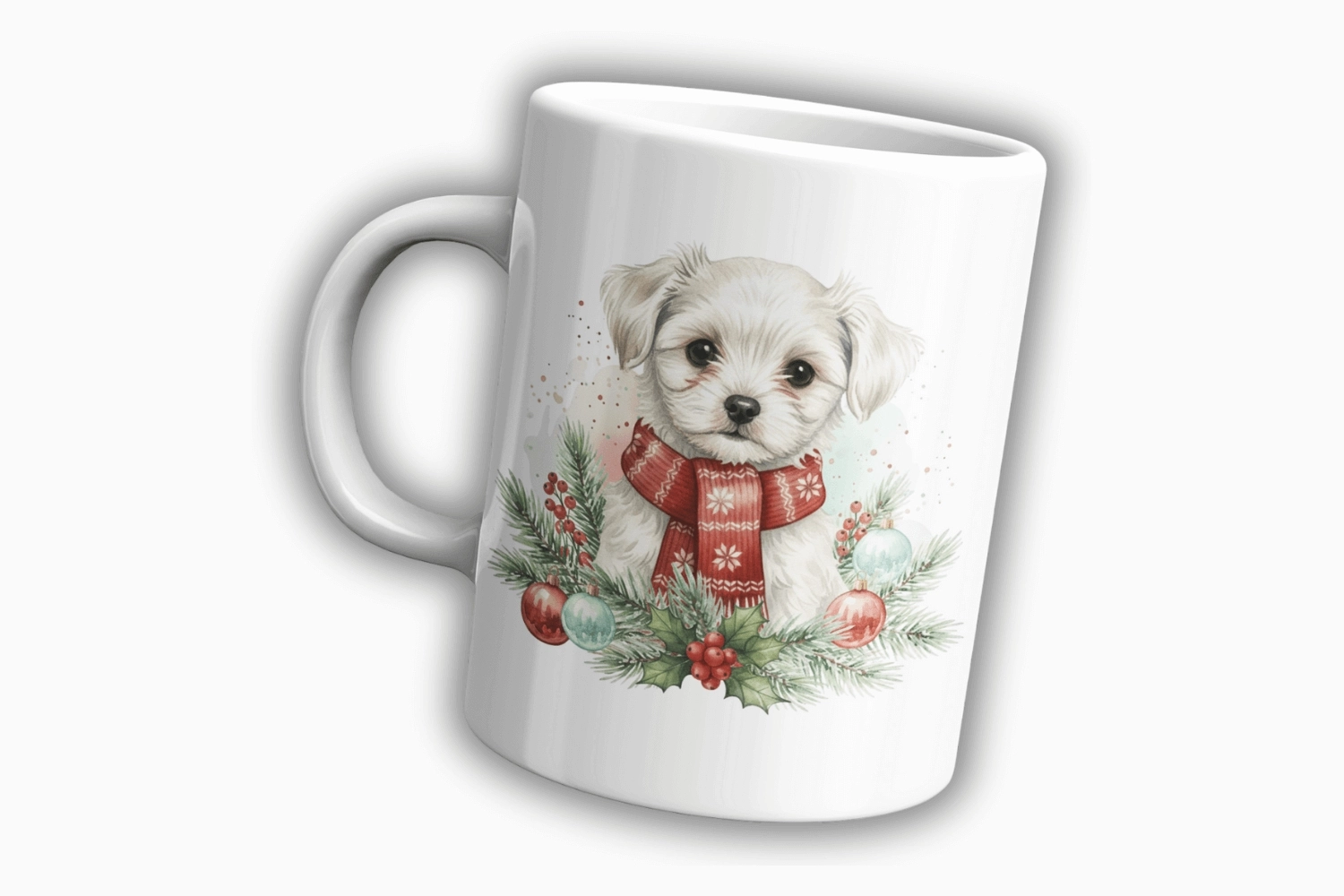 Yılbaşı Maltese Terrier Temalı Kupa