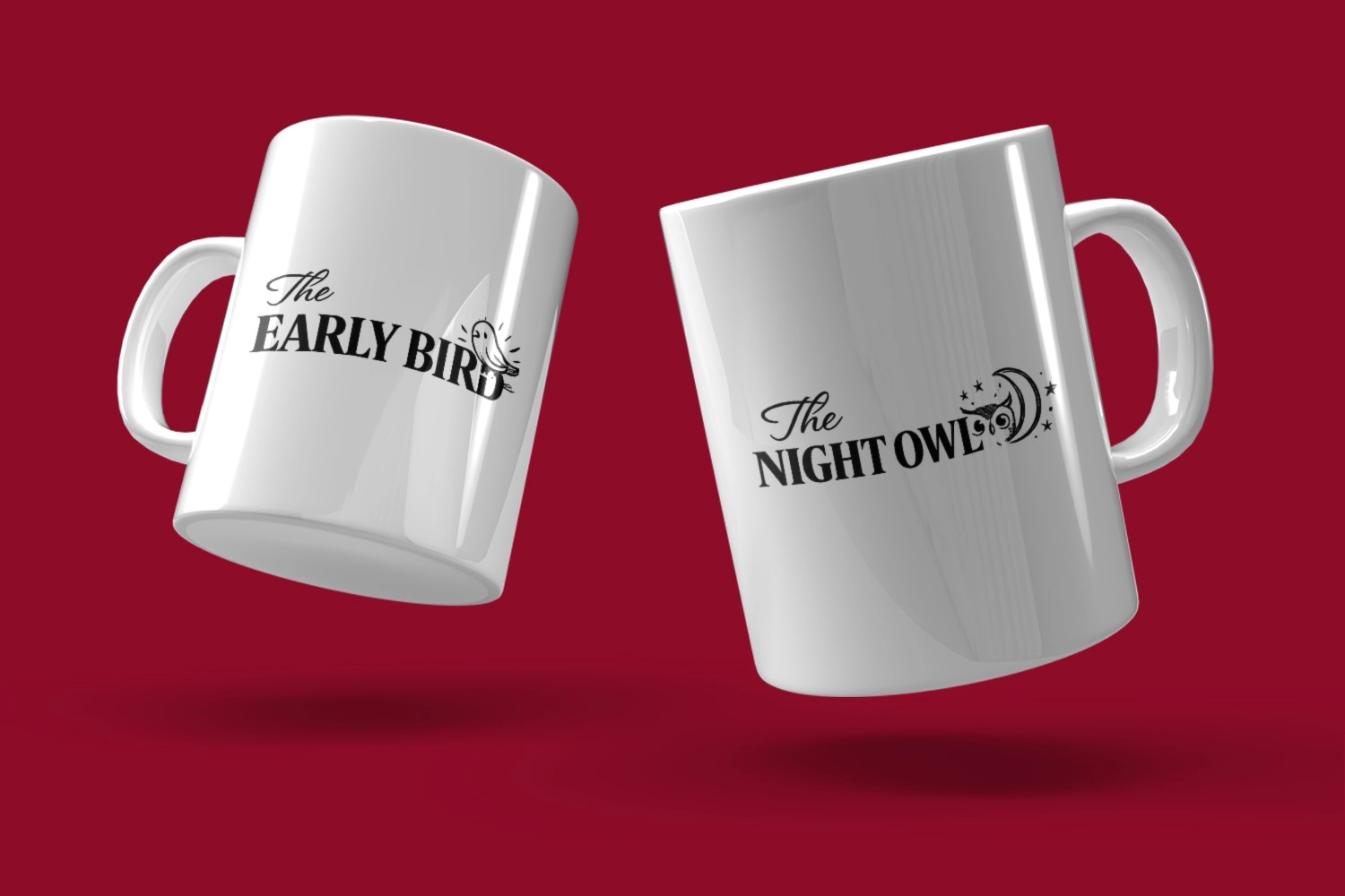 Early Bird & Night Owl – 2’li Kupa Seti | Sevgililer Günü Özel Tasarım Kupa