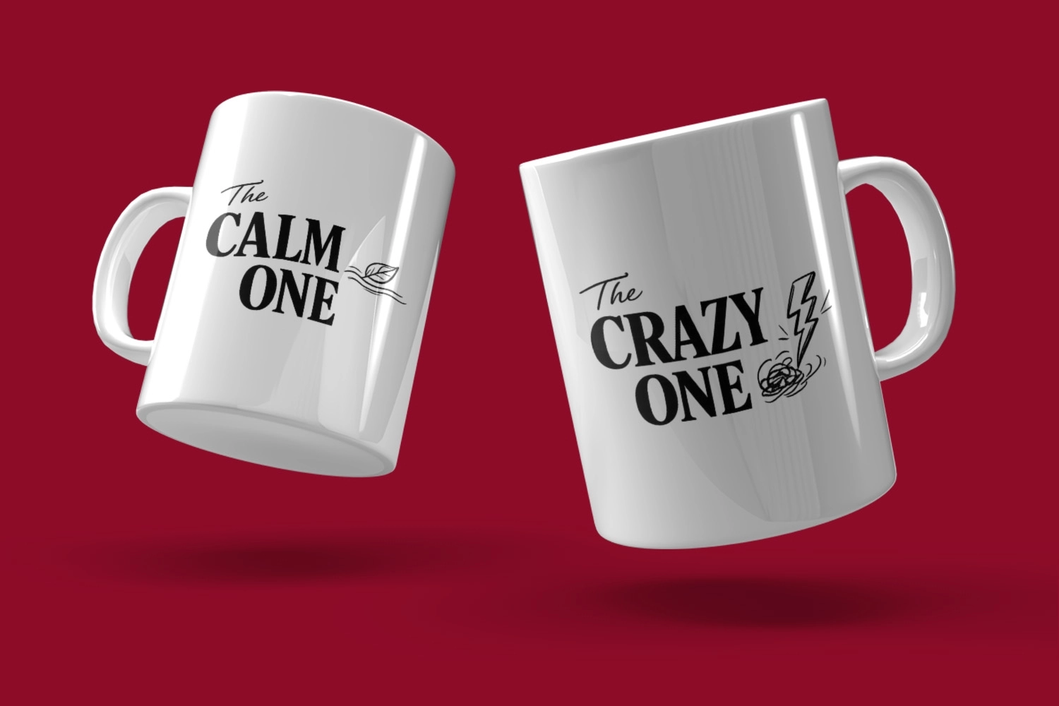 The Calm One & The Crazy One – 2’li Kupa Seti | Sevgililer Günü Özel Tasarım