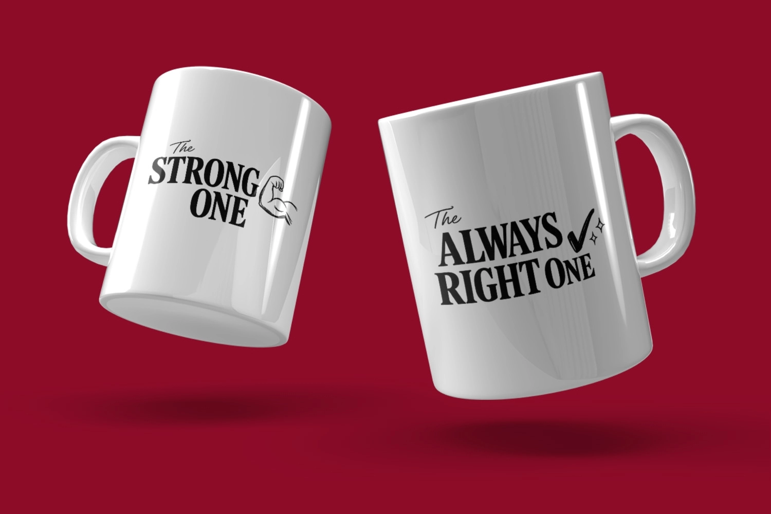 The Strong One & The Always Right One – 2’li Kupa Seti | Sevgililer Günü Özel Tasarım