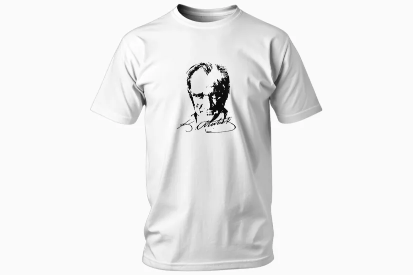 Atatürk Portresi ve İmzası Temalı Tişört’’