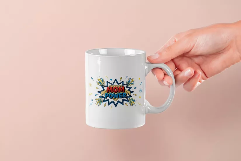 ’’Mom Power’’ Pop-Art Tasarımlı Kupa - Süper Anneye Hediye