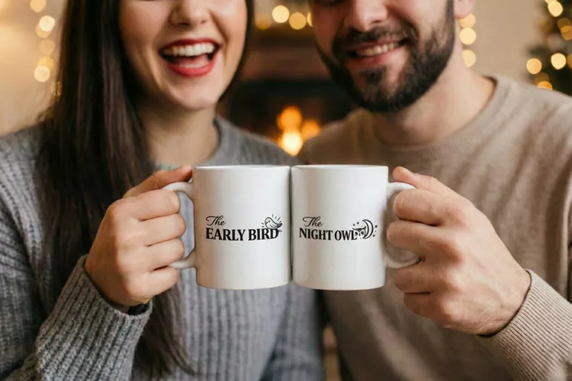 Early Bird & Night Owl – 2’li Kupa Seti | Sevgililer Günü Özel Tasarım Kupa