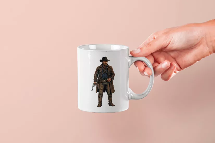 Red Dead Redemption 2 Arthur Morgan Fan Art Kovboy Kupa – Western Outlaw Tasarım Kupa