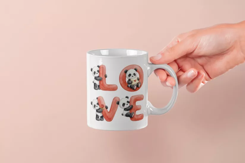 Panda – LOVE Yazılı Sevgililer Günü Özel Tasarım Kupa