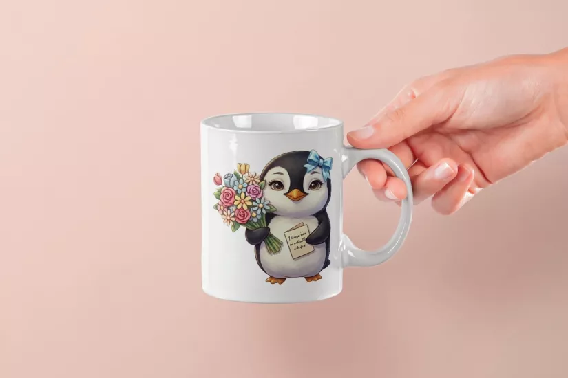 Penguen – Dünya’nın En Yakışıklı Erkeğine Kupa Tasarımı – Sevgililer Günü Özel