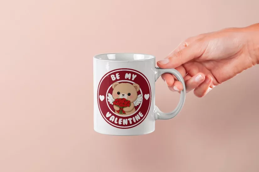 Be My Valentine – Ayıcık  Sevgililer Günü Özel Tasarım Kupa