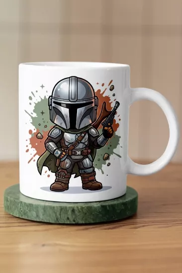 Chibi Tarzı Mandalorian Fan Art Kupa 
