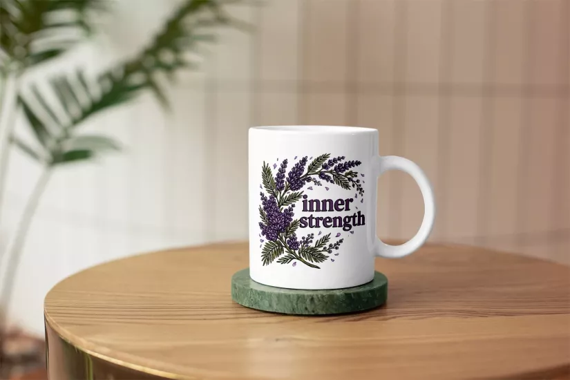 Lavanta Esintili Inner Strength Tasarım Kupa