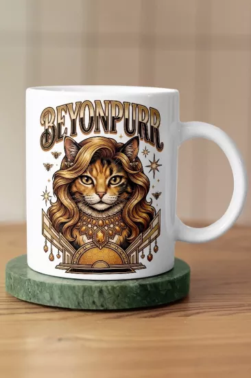 Beyoncé - Beyonpurr Kedi Pop Tasarım Kupa - Versiyon 2