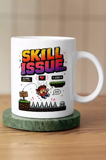 Skill Issue Piksel Art Tasarım Kupa