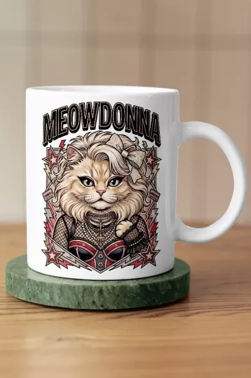Madonna - Meowdonna Kedi Pop Tasarım Kupa - Versiyon 2